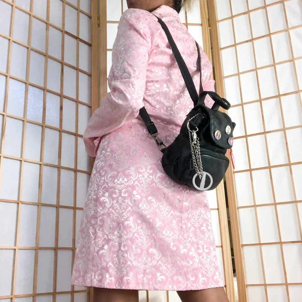 Vtg baby pink jacquard blazer dress - Picture 5 of 5